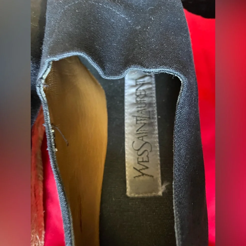 YVES SAINT LAURENT Vintage Canvas Wedge Espadrilles Heeled Espadrille YSL 8.5 9